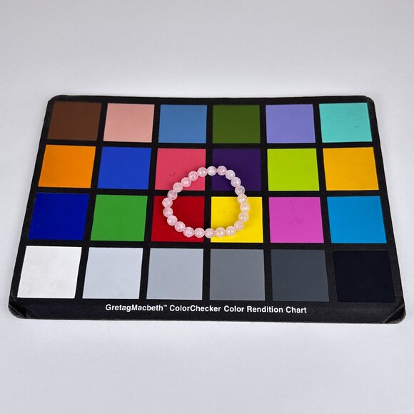 One - Facet 8mm Rose Quartz Crystal Beaded Stretch Bracelet. - Picture 10 of 10